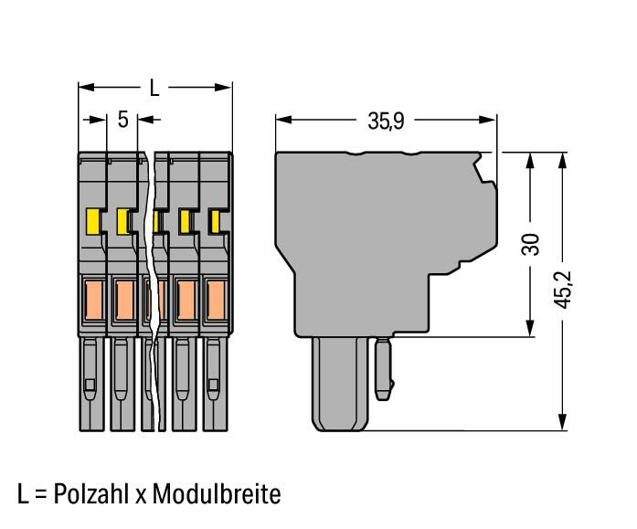 WAGO Klemmleiste 0,08-4qmm 32A 10p 50mm Serie 769 769-130 Thermopl gr Federzug