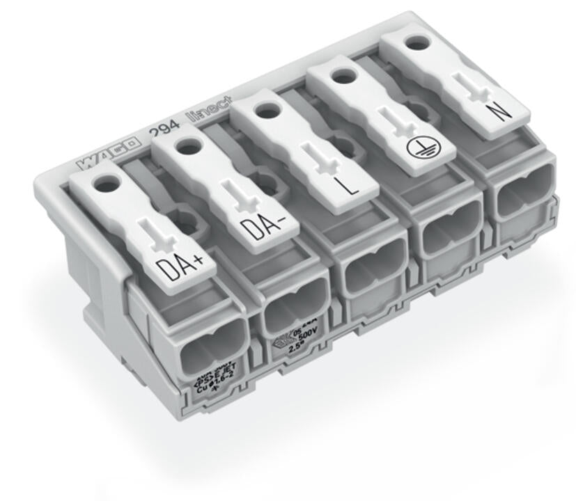 WAGO Klemmleiste 0,5-2,5qmm 24A 5p 50mm Serie 294 294-8035 Thermopl ws Federzug