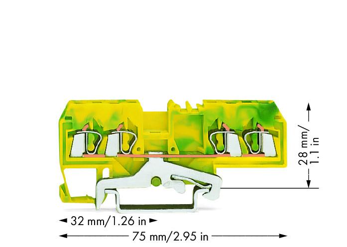 WAGO Schutzleiter-Reihenklemme gn/ge Serie 280 280-677/999-950 0,08-2,5qmm