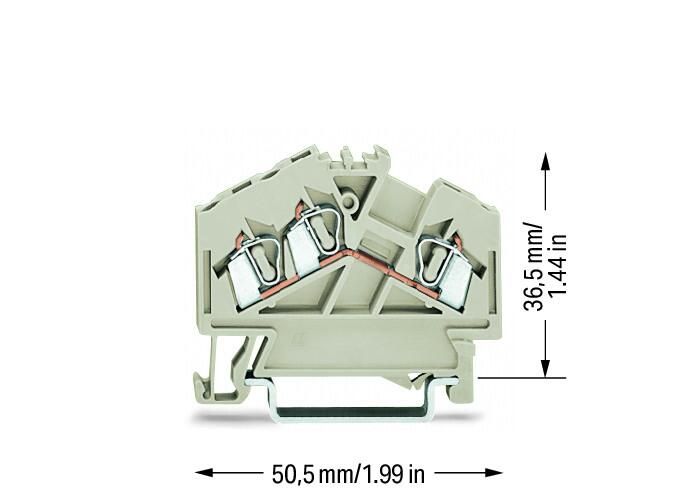 WAGO Reihenklemme 1Etage 3kl lgr 23A Serie 280 280-998 TS35