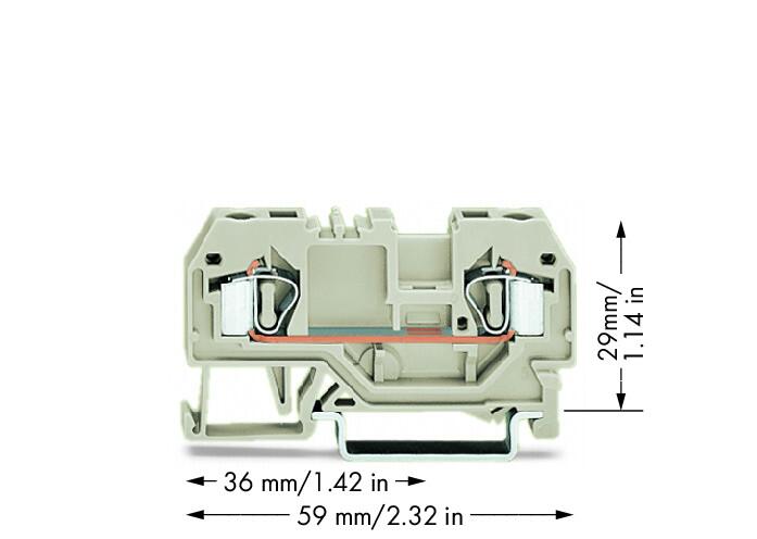 WAGO Reihenklemme 1Etage 2kl lgr 30A Serie 281 281-992 TS35