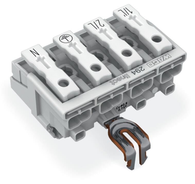 WAGO Klemmleiste 0,5-2,5qmm 24A 4p 40mm Serie 294 294-8224 Thermopl ws Federzug