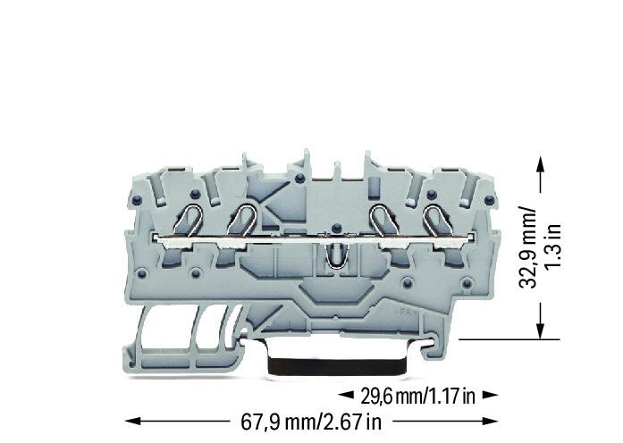 WAGO Reihenklemme 1Etage 4kl gr 13,5A Serie 2000 2000-1401 TS35
