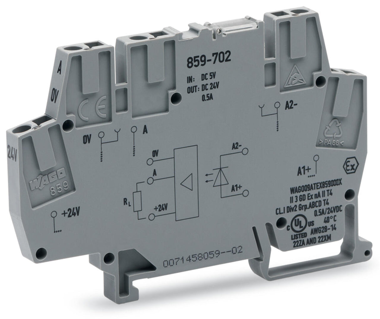 WAGO Optokoppler 5V 0,0096A 20-30V Serie 859 859-702 Transistor