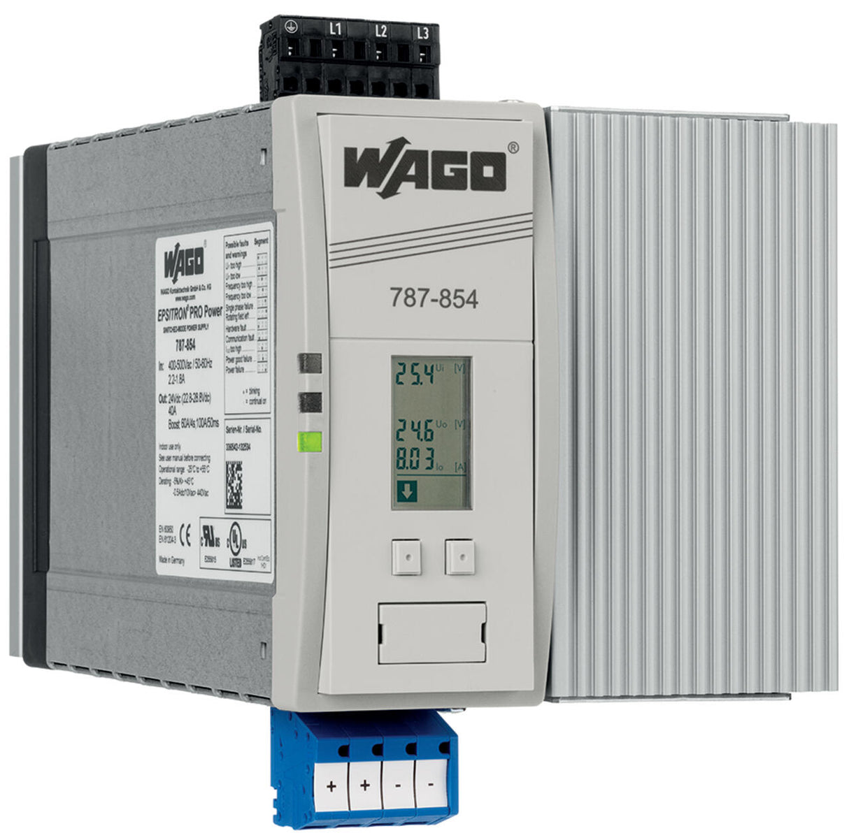 WAGO Gleichstromversorgung REG 960W 40A Serie 787 787-854 22,8-28,8V 400-500VAC
