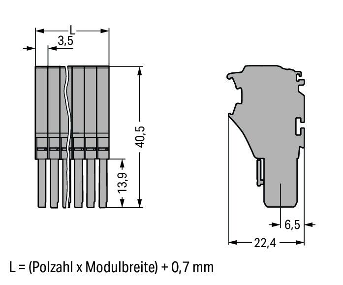 WAGO Verbindungsklemme 0,14-1,5qmm 13,5A Serie 2020 2020-105 5p Thermopl 3,5mm