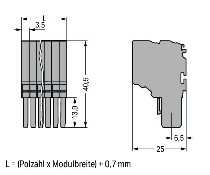 WAGO Klemmleiste 0,14-1,5qmm 13,5A 4p gr Serie 2020 2020-204/124-000 Thermopl