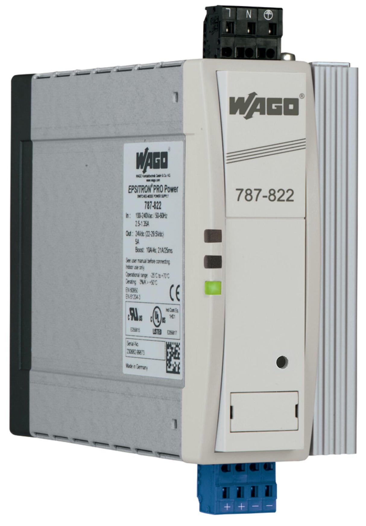 WAGO Gleichstromversorgung REG 22-29,5V Serie 787 787-822 120W 100-240VAC 5A