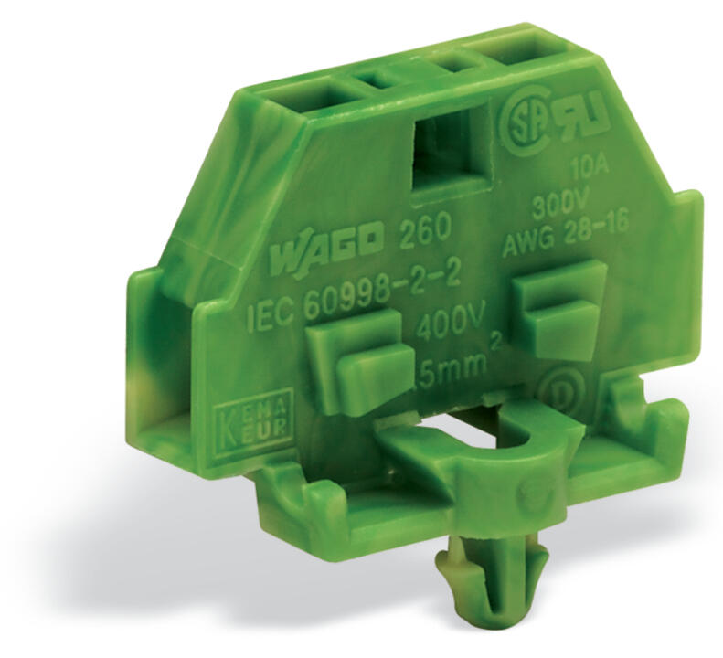 WAGO Klemmleiste 0,08-1,5qmm 18A 1p 5mm Serie 260 260-317 Thermopl gn/ge