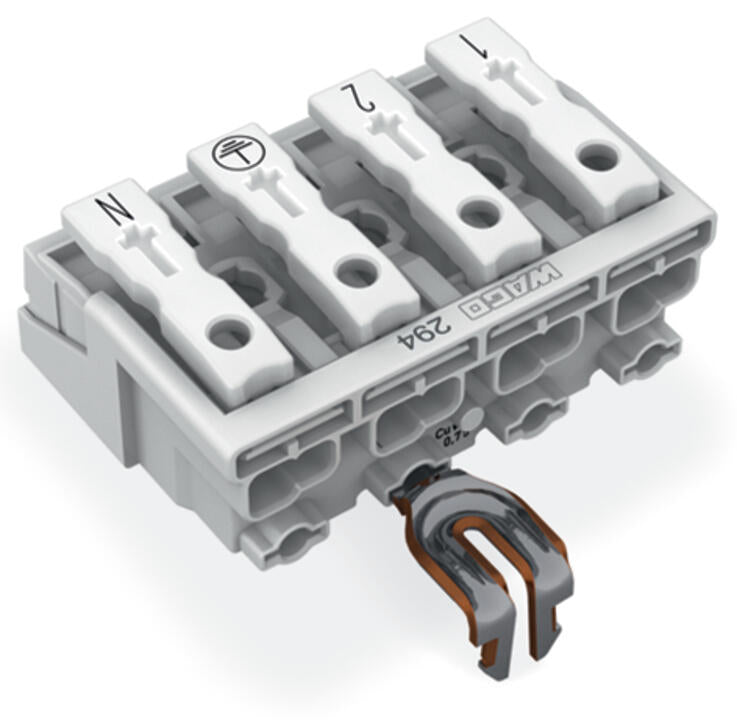 WAGO Klemmleiste 0,5-2,5qmm 24A 4p 40mm Serie 294 294-4214 Thermopl ws Federzug