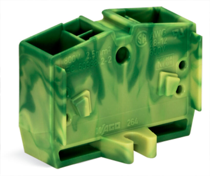 WAGO Klemmleiste 0,08-2,5qmm 24A 1p 10mm Serie 264 264-337 Thermopl gn/ge