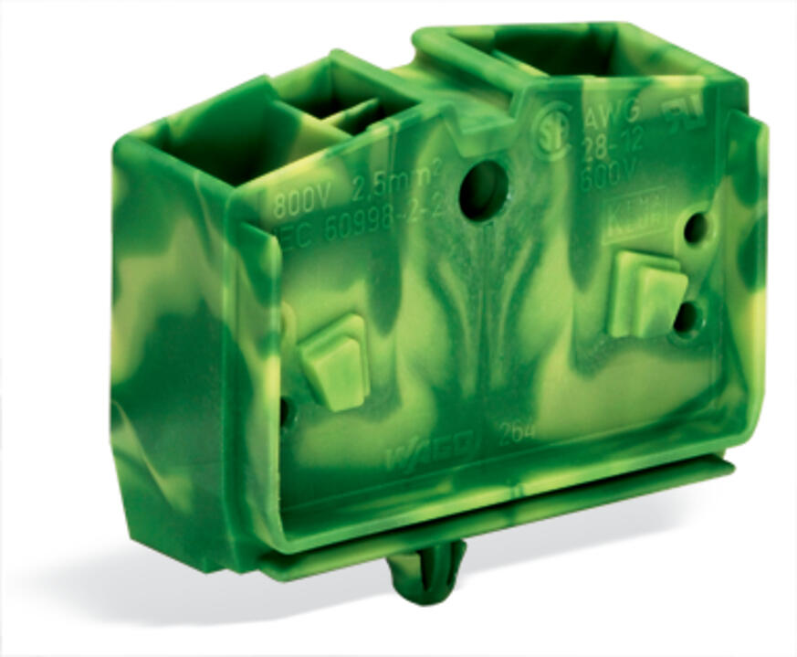 WAGO Klemmleiste 0,08-2,5qmm 24A 1p 10mm Serie 264 264-347 Thermopl gn/ge