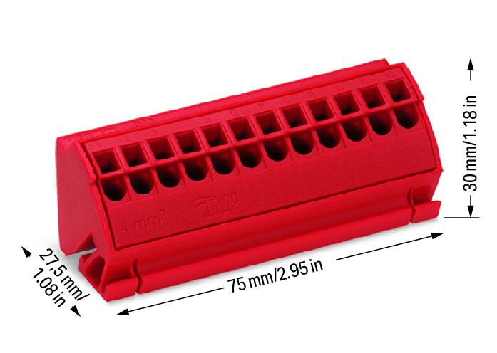 WAGO Sammelschienenklemme 96A 4qmm B75mm Serie 812 812-103 3/10mm Flachschiene