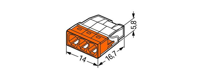 WAGO Steckklemme 3f 450V 24A 0,5-2,5qmm 2273-203/995-030 f.Massivleit
