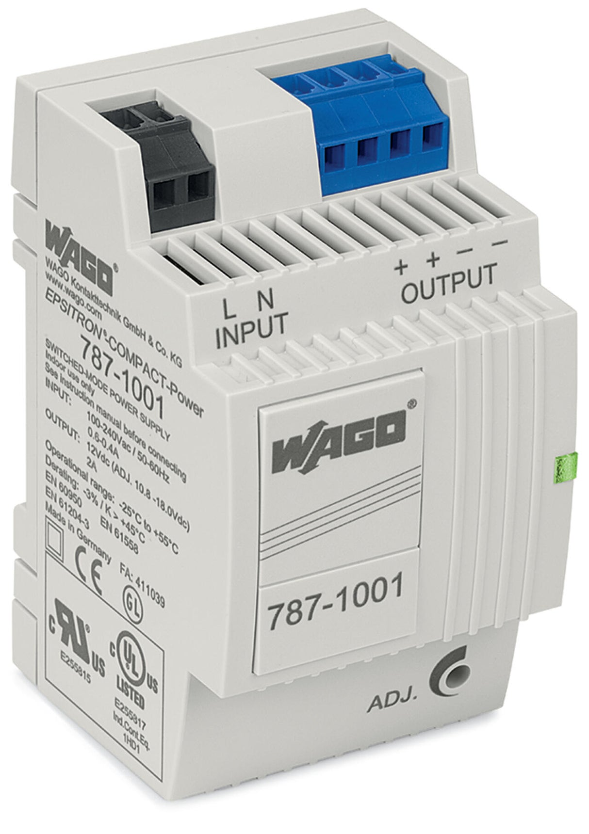 WAGO Gleichstromversorgung REG 10,5-18V Serie 787 787-1001 24W 85-264VUC 2A 3TE