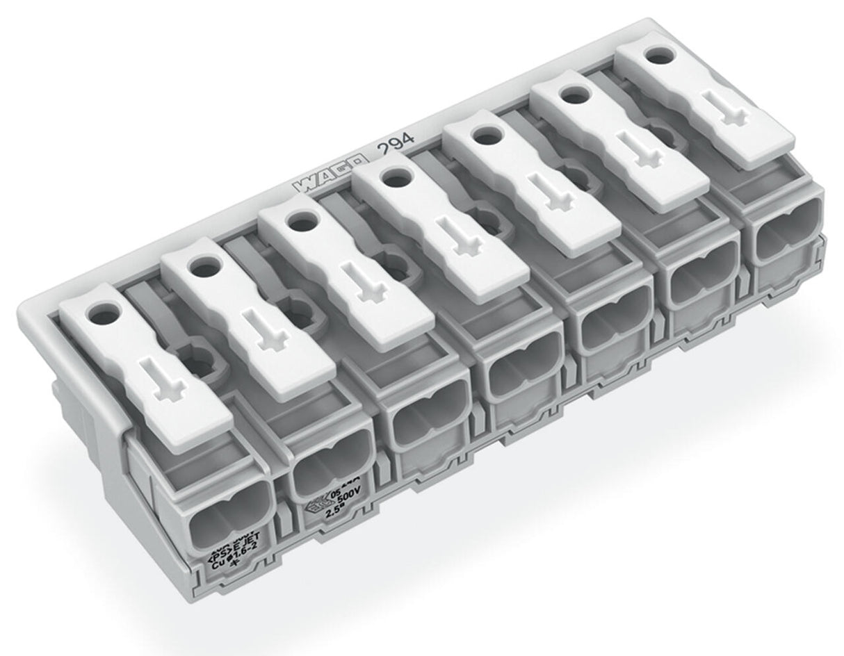 WAGO Klemmleiste 0,5-2,5qmm 24A 7p 70mm Serie 294 294-4007 Thermopl ws Federzug