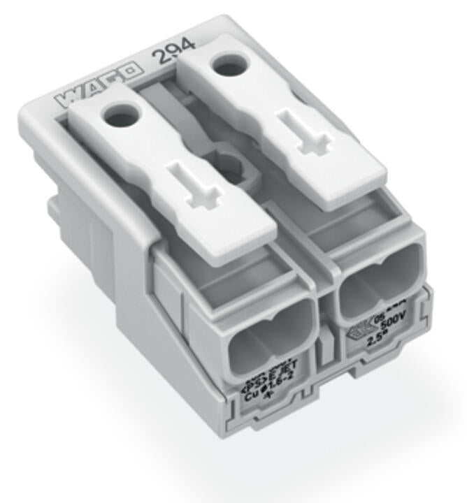 WAGO Klemmleiste 0,5-2,5qmm 24A 2p 20mm Serie 294 294-4002 Thermopl ws Federzug
