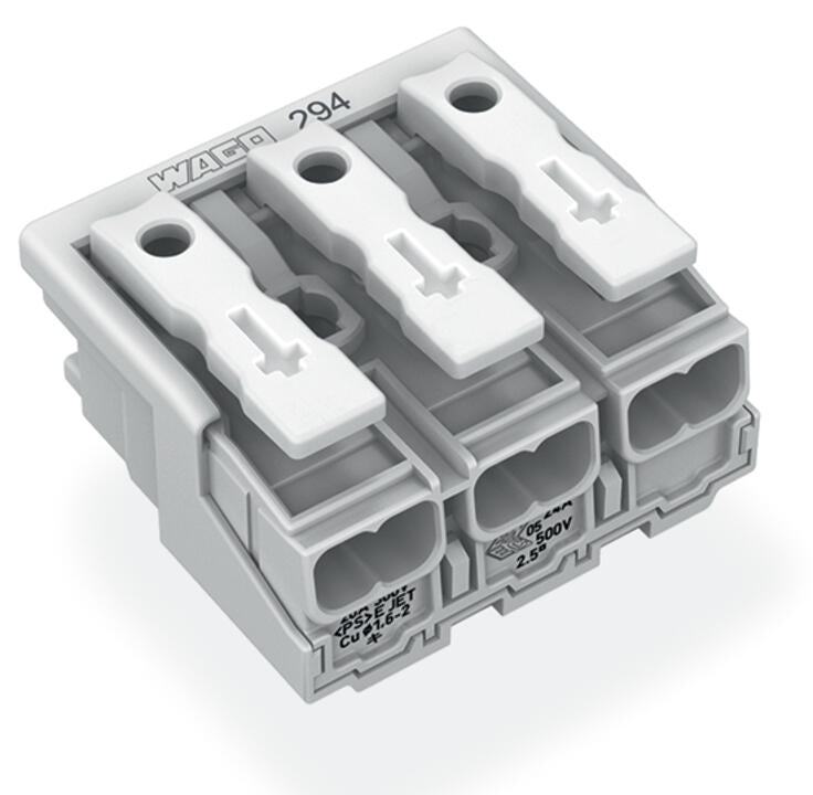 WAGO Klemmleiste 0,5-2,5qmm 24A 3p 30mm Serie 294 294-4003 Thermopl ws Federzug