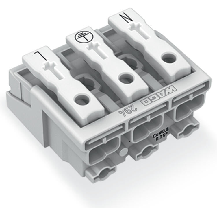 WAGO Klemmleiste 0,5-2,5qmm 24A 3p 30mm Serie 294 294-4013 Thermopl ws Federzug