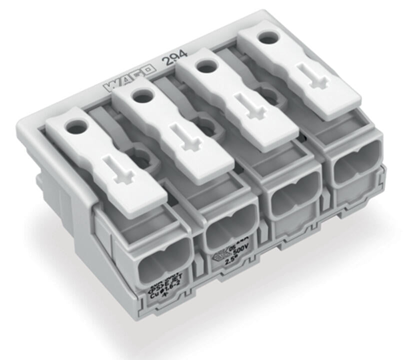 WAGO Klemmleiste 0,5-2,5qmm 24A 4p 40mm Serie 294 294-4004 Thermopl ws Federzug
