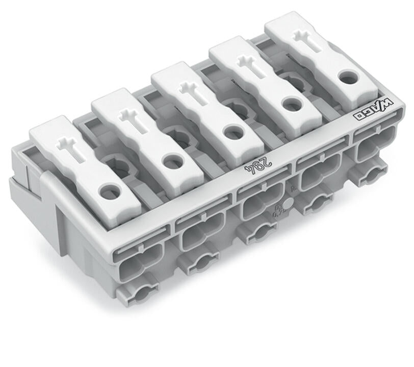 WAGO Klemmleiste 0,5-2,5qmm 24A 5p 50mm Serie 294 294-5005 Thermopl ws Federzug