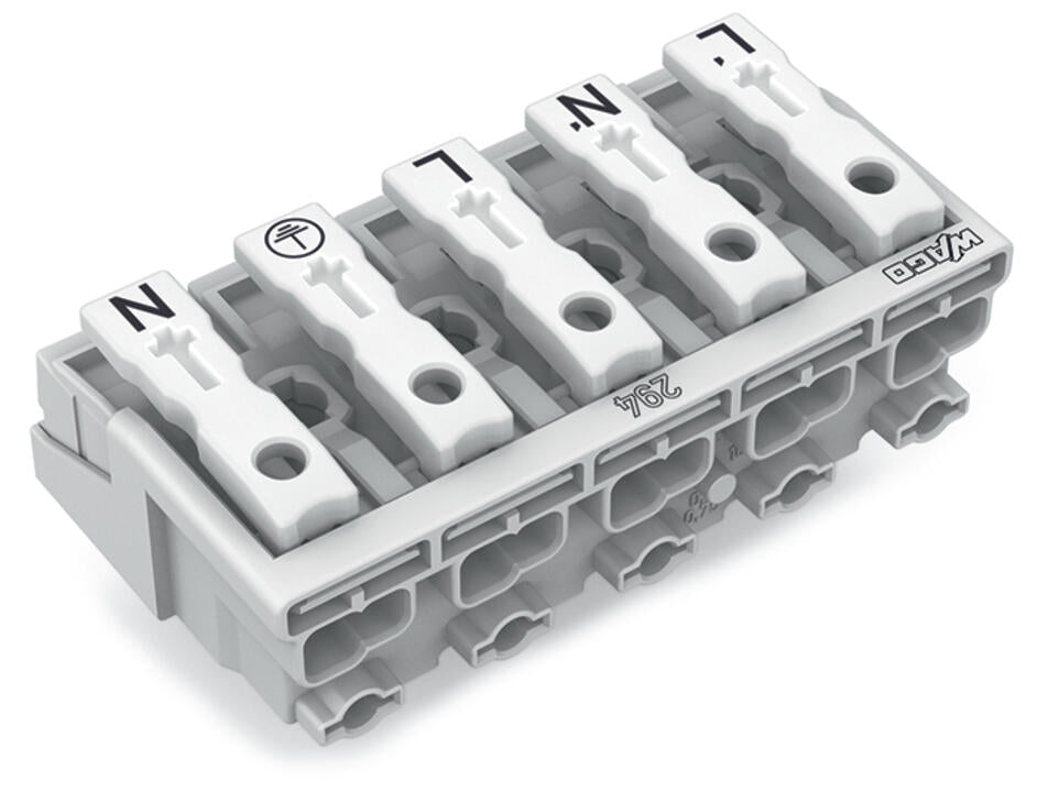 WAGO Klemmleiste 0,5-2,5qmm 24A 5p 50mm Serie 294 294-4025 Thermopl ws Federzug