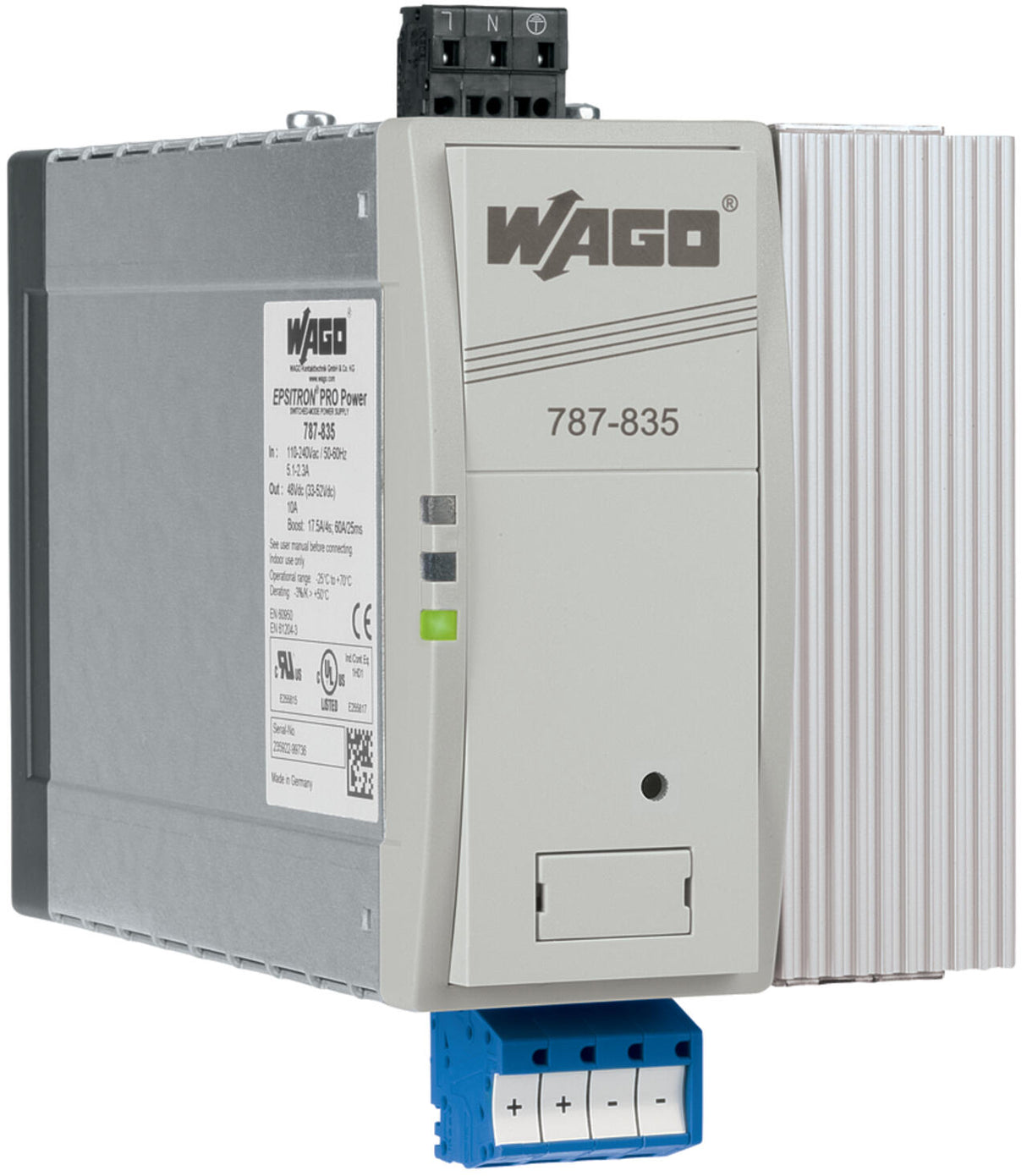 WAGO Gleichstromversorgung REG 33-52V Serie 787 787-835 480W 100-240VAC 10A