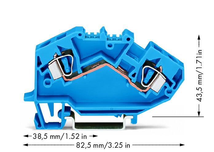 WAGO Reihenklemme 0,2-6qmm 1Etage 2kl bl Serie 782 782-604 41A TS35