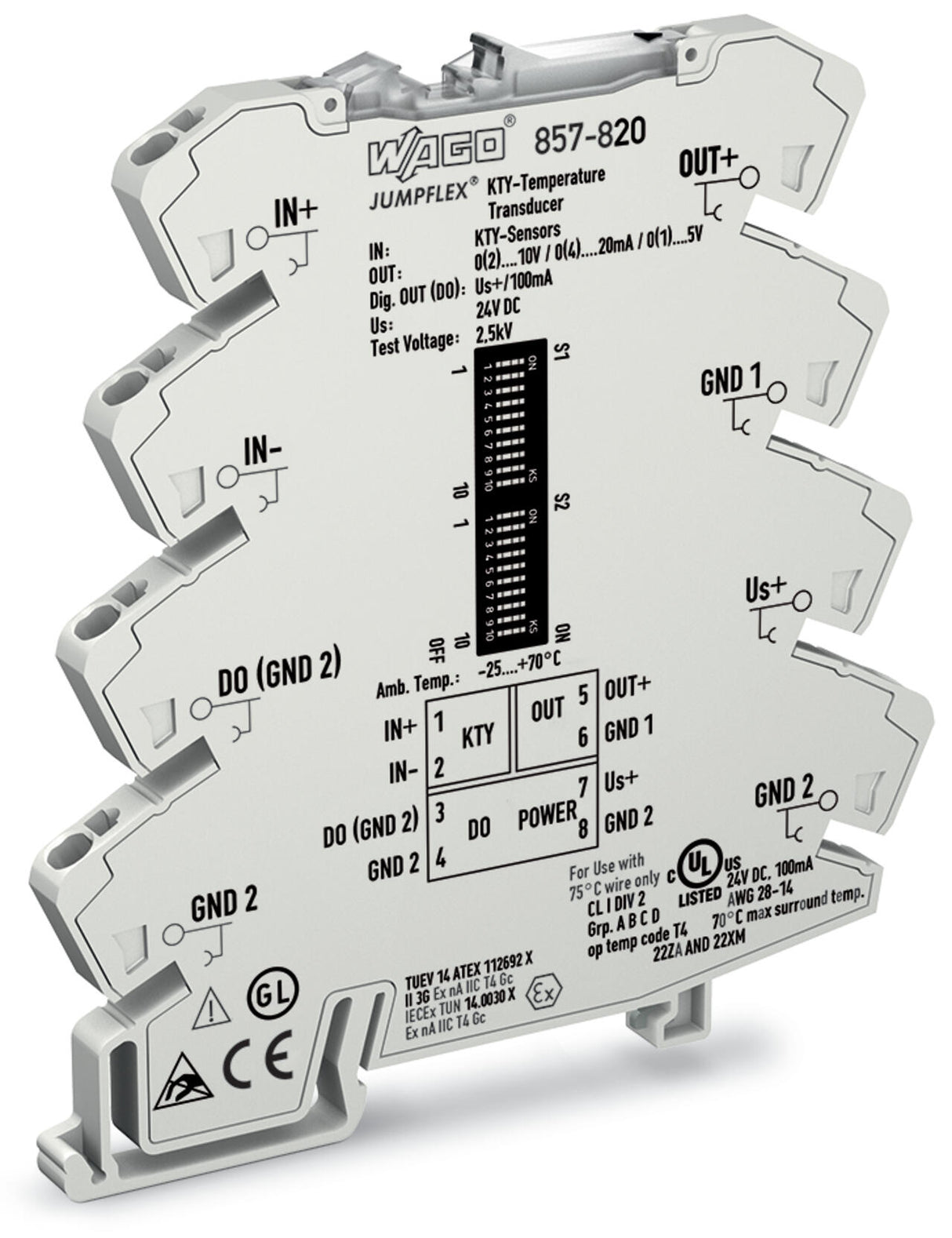 WAGO Trennverstärker 16,8-31,2V 1Kan Serie 857 857-820 Galv.Trenn NT