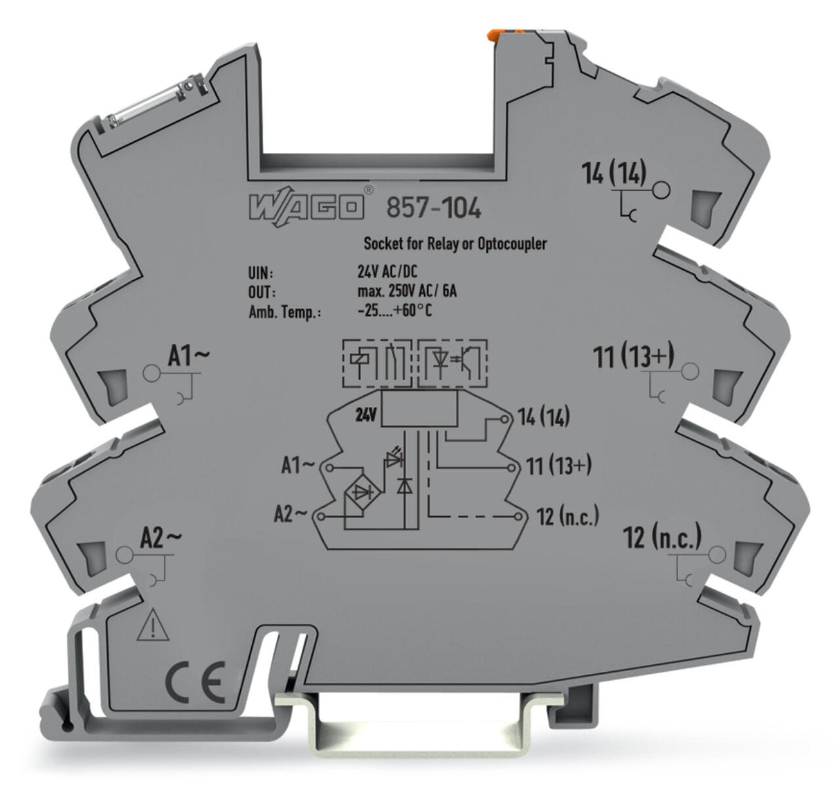 WAGO Relaissockel TS35 Federzug 5Pins Serie 857 857-104 6x81x94mm
