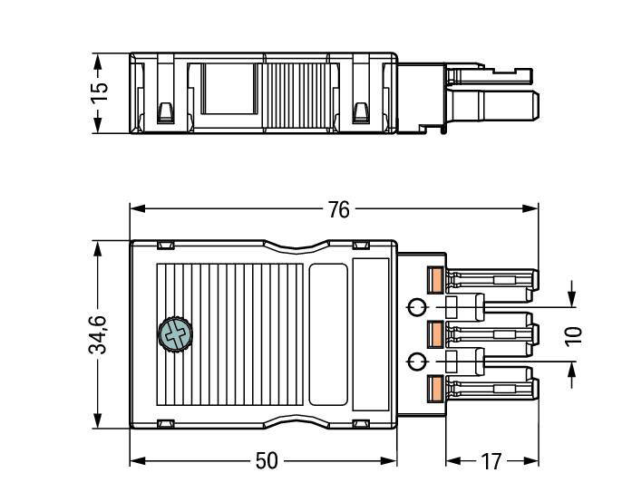 WAGO Steckverbinder Gebäude Buchse 3p Serie 770 770-103 Federzug 250V 25A