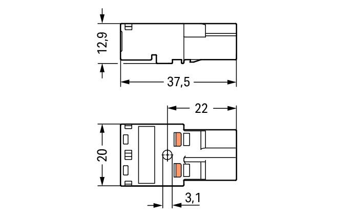 WAGO Steckverbinder Gebäude Stecker 2p Serie 770 770-252/060-000 Federzug 250V