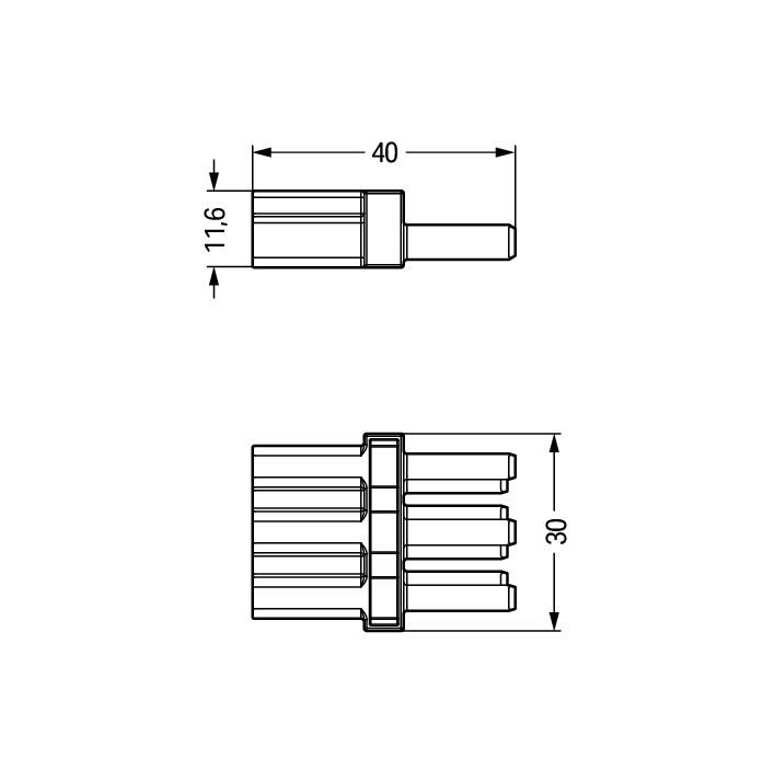 WAGO Zwischenkupplung PA 3p 250V 25A hfr Serie 770 770-603 IP20