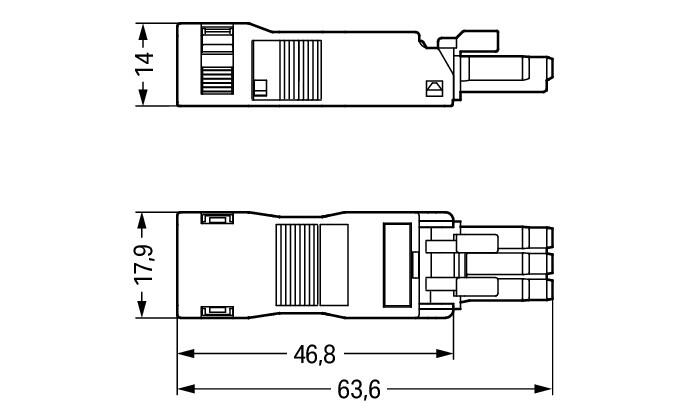 WAGO Steckverbinder Gebäude Buchse 3p Serie 890 890-103 Federzug 250V 16A
