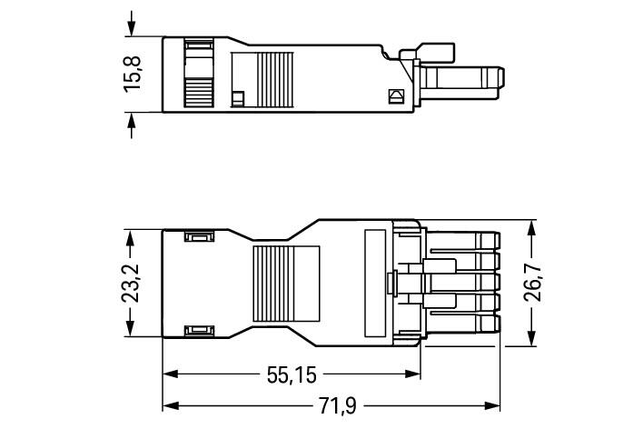 WAGO Steckverbinder Gebäude Buchse 5p Serie 890 890-125 Federzug 400V 13A