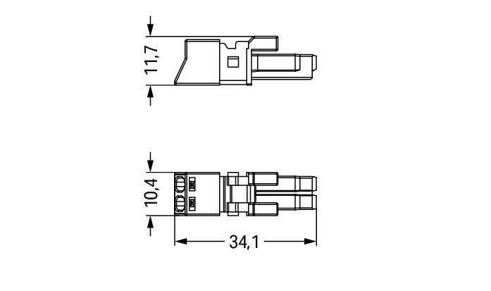 WAGO Steckverbinder Gebäude Buchse 2p Serie 890 890-202 Federzug 250V 16A