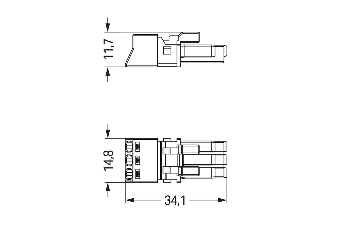 WAGO Steckverbinder Gebäude Buchse 3p Serie 890 890-263/073-000 Federzug 250V