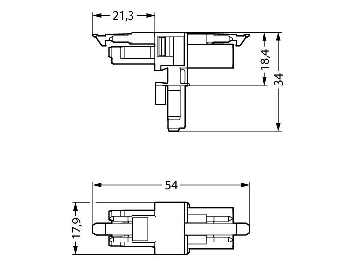 WAGO T-Verteiler PA 3Eing 3p 6Ausg 250V Serie 890 890-656 25A IP20 hfr