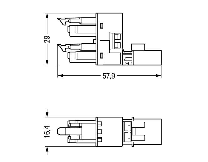 WAGO H-Verteiler PA 3Eing 3p 6Ausg 250V Serie 890 890-684 25A IP20 hfr