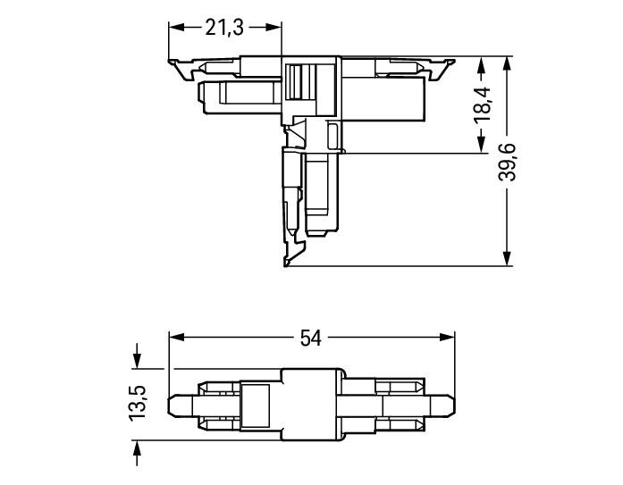 WAGO T-Verteiler PA 2Eing 2p 4Ausg 250V Serie 890 890-1665 160A IP20 hfr