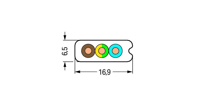 WAGO PVC-Flachleitung 3G2,5 Kl.5 Farbe Serie 897 897-231