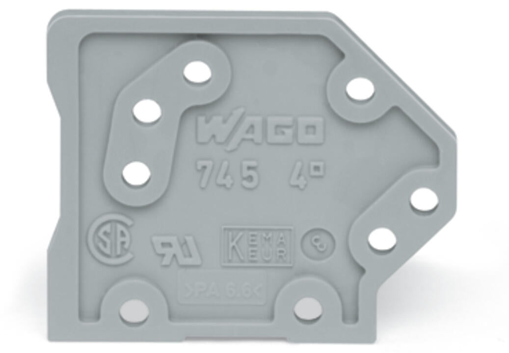 WAGO Abschlussplatte rastb gr Serie 745 745-100