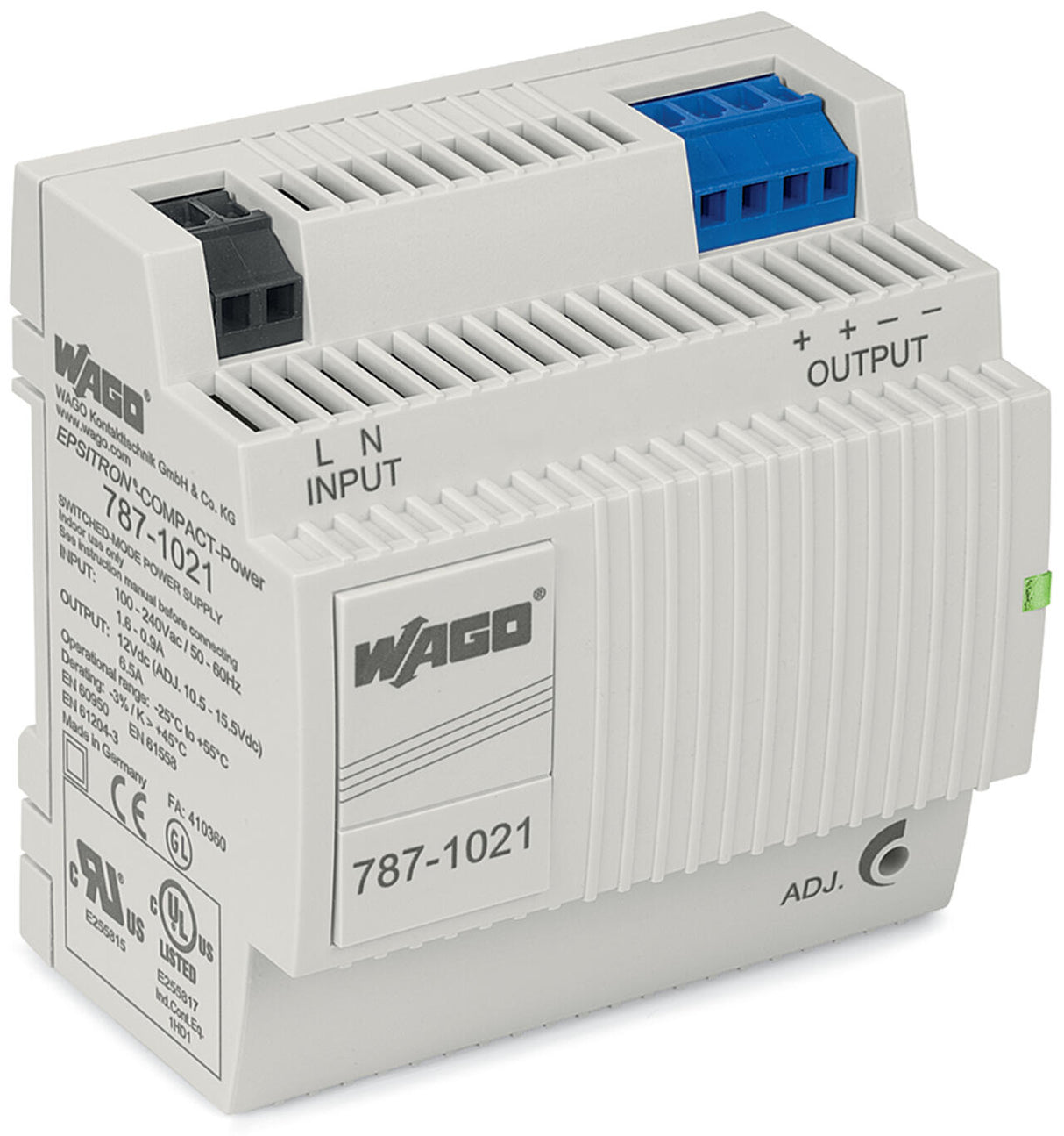 WAGO Gleichstromversorgung REG 78W 6,5A Serie 787 787-1021 10,5-15,5V 85-264VUC
