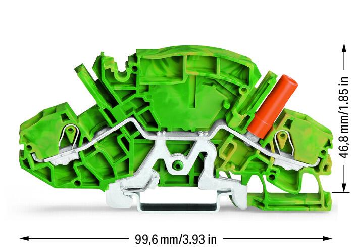 WAGO Schutzleiter-Reihenklemme 0,5-10qmm Serie 2007 2007-8807 gn/ge 1Etage TS35