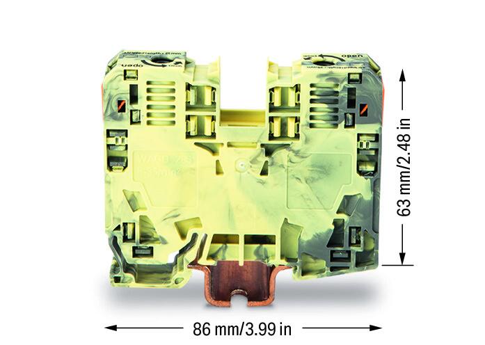 WAGO Reihenklemme 6-35qmm 1Etage 2kl Serie 285 285-131 mehrf 125A TS35