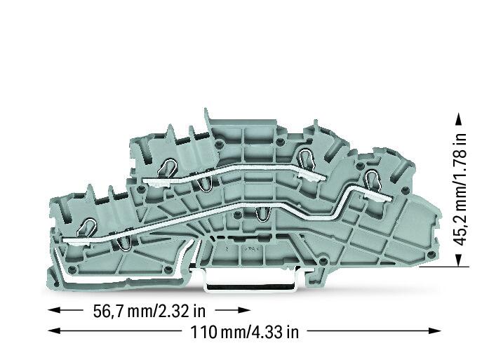 WAGO Installationsklemme 24A 0,25-4qmm Serie 2003 2003-6642 3pot gr Federzug