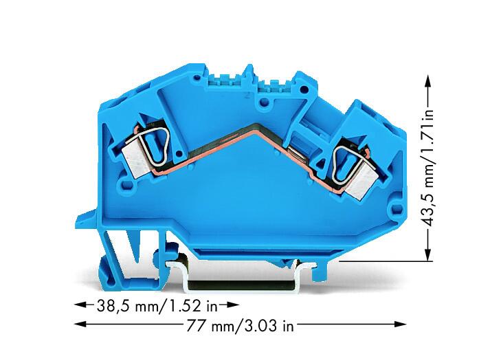 WAGO Reihenklemme 0,08-4qmm 1Etage 2kl Serie 781 781-604 bl 32A TS35