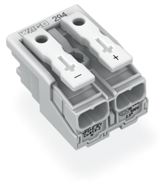 WAGO Klemmleiste 0,5-2,5qmm 24A 2p 20mm Serie 294 294-5072 Thermopl ws Federzug