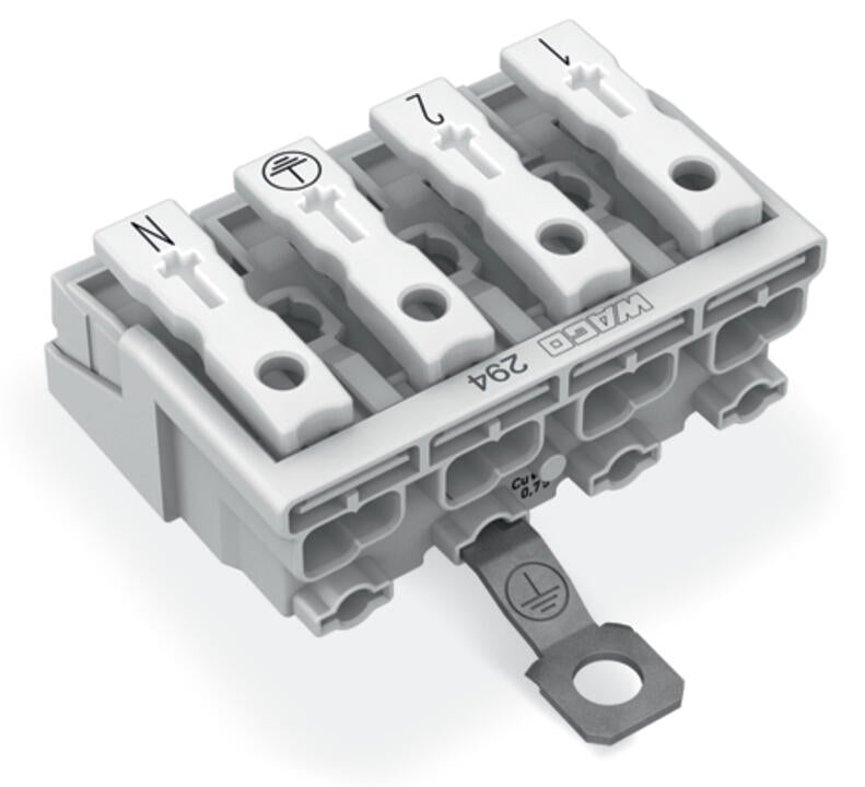 WAGO Klemmleiste 0,5-2,5qmm 24A 4p 40mm Serie 294 294-5414 Thermopl ws Federzug