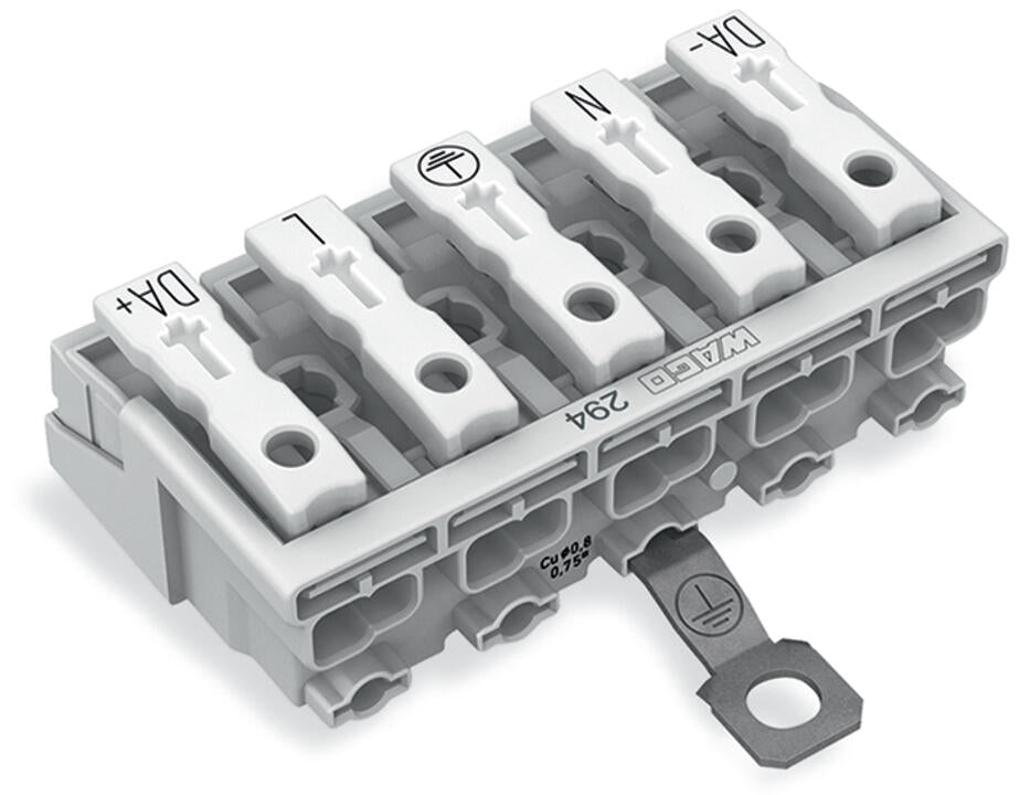 WAGO Klemmleiste 0,5-2,5qmm 24A 5p 50mm Serie 294 294-5475 Thermopl ws Federzug